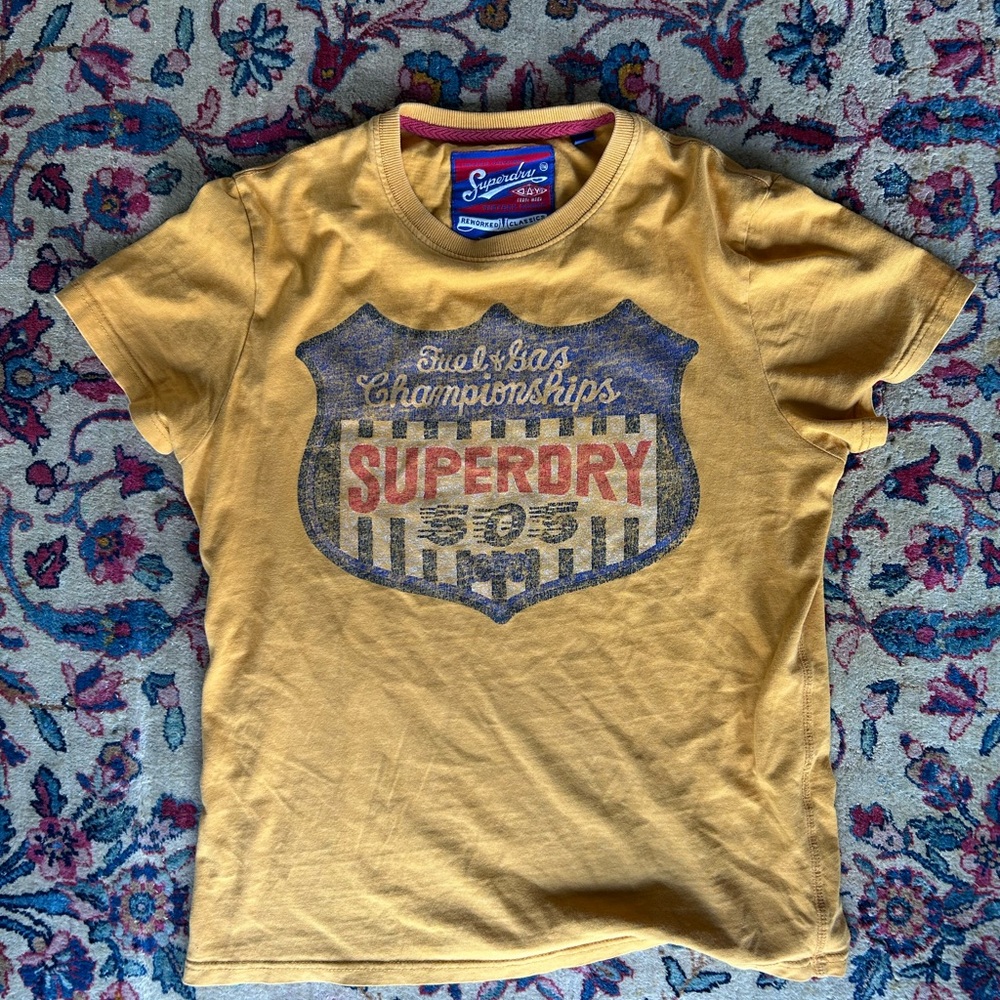 Superdry Womans Yellow Graphic T-Shirt